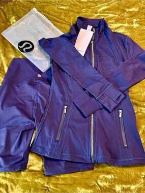 Lululemon Navy Define Jacket and Shorts Set
